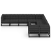 Set de muebles de jardín 9 pzas con cojines madera pino negro