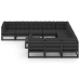 Set de muebles de jardín 11 pzas con cojines madera pino negro