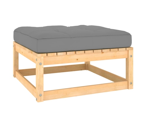 Juego de muebles de jardín 11 pzas y cojines madera maciza pino