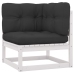 Set de muebles de jardín 11 pzas con cojines madera pino blanco