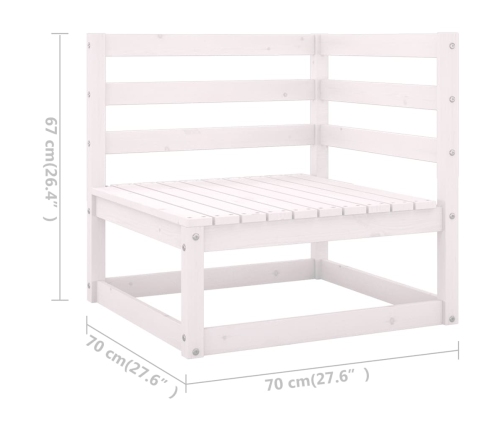 Set de muebles de jardín 11 pzas con cojines madera pino blanco