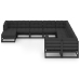 Set de muebles de jardín 11 pzas con cojines madera pino negro