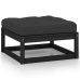 Set de muebles de jardín 11 pzas con cojines madera pino negro