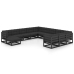 Set de muebles de jardín 12 pzas con cojines madera pino negro