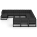 Set de muebles de jardín 12 pzas con cojines madera pino negro
