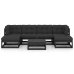 Set de muebles de jardín 7 pzas con cojines madera pino negro