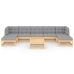 Muebles de jardín 8 pzas y cojines madera maciza pino