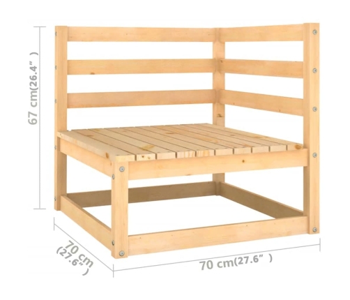 Muebles de jardín 8 pzas y cojines madera maciza pino