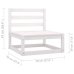 Set de muebles de jardín 10 pzas con cojines madera pino blanco