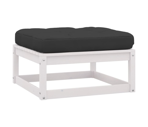 Set de muebles de jardín 9 pzas con cojines madera pino blanco