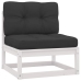 Set muebles jardín 6 pzas con cojines madera maciza pino blanco