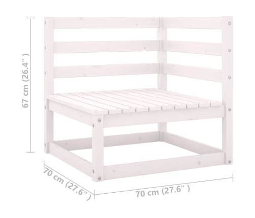 Set muebles jardín 6 pzas con cojines madera maciza pino blanco