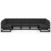 Set de muebles de jardín 7 pzas con cojines madera pino negro