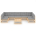 Muebles de jardín 8 pzas y cojines madera maciza pino