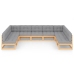 Juego de muebles de jardín 9 pzas y cojines madera maciza pino
