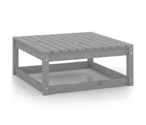 Set de muebles de jardín 12 pzas con cojines madera pino gris