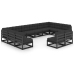 Set de muebles de jardín 12 pzas con cojines madera pino negro
