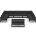 Set de muebles de jardín 12 pzas con cojines madera pino negro