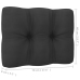 Set de muebles de jardín 12 pzas con cojines madera pino negro