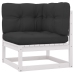 Set de muebles de jardín 14 pzas con cojines madera pino blanco