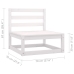 Set de muebles de jardín 14 pzas con cojines madera pino blanco