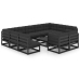 Set de muebles de jardín 12 pzas con cojines madera pino negro