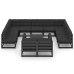 Set de muebles de jardín 12 pzas con cojines madera pino negro