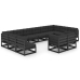 Set de muebles de jardín 12 pzas con cojines madera pino negro