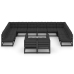 Set de muebles de jardín 12 pzas con cojines madera pino negro