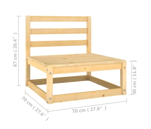 Juego de muebles de jardín 6 pzas y cojines madera maciza pino