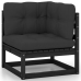 Set de muebles de jardín 7 pzas con cojines madera pino negro