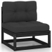 Set de muebles de jardín 7 pzas con cojines madera pino negro