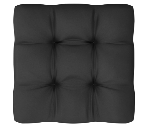 Set de muebles de jardín 7 pzas con cojines madera pino negro