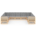 Juego de muebles de jardín 9 pzas y cojines madera maciza pino