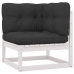 Set de muebles de jardín 9 pzas con cojines madera pino blanco