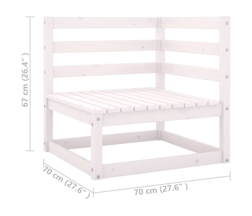 Set de muebles de jardín 10 pzas con cojines madera pino blanco