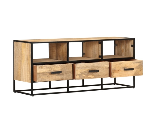 Mueble para TV de madera maciza de mango rugosa 110x30x45 cm