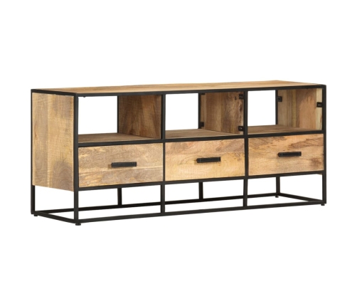 Mueble para TV de madera maciza de mango rugosa 110x30x45 cm