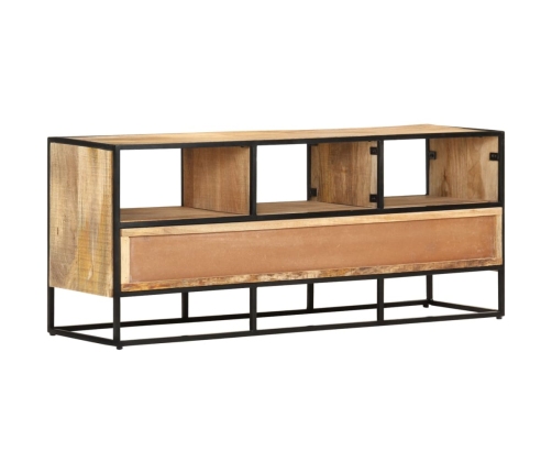 Mueble para TV de madera maciza de mango rugosa 110x30x45 cm