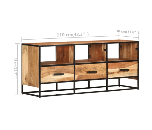 Mueble para la TV madera maciza de acacia 110x30x45 cm