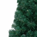 Medio árbol de Navidad con luces y bolas verde 120 cm