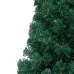 Medio árbol de Navidad con luces y bolas verde 180 cm