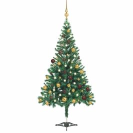 Árbol de Navidad artificial con luces y bolas 564 ramas 180 cm