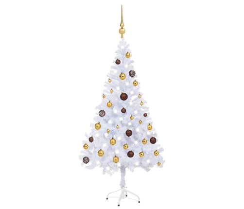 Árbol de Navidad artificial con luces y bolas 230 ramas 120 cm