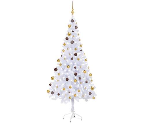 Árbol de Navidad artificial con luces y bolas 620 ramas 180 cm