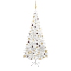 Árbol de Navidad artificial con luces y bolas blanco 240 cm