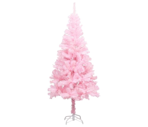 Árbol de Navidad preiluminado con luces y bolas rosa 150 cm