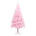 Árbol de Navidad preiluminado con luces y bolas rosa 150 cm