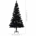 Árbol de Navidad preiluminado con luces y bolas negro 120 cm