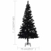 Árbol de Navidad preiluminado con luces y bolas negro 150 cm